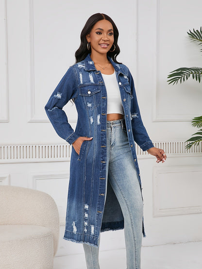 Long denim jacket