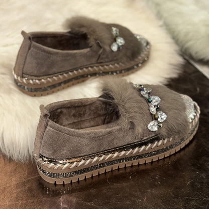 Women's Rhinestone Plush Sparkly Shoes