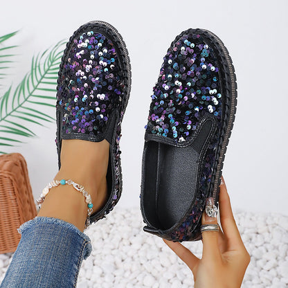 New Sequins Thick-Soled Slip-On Shoes