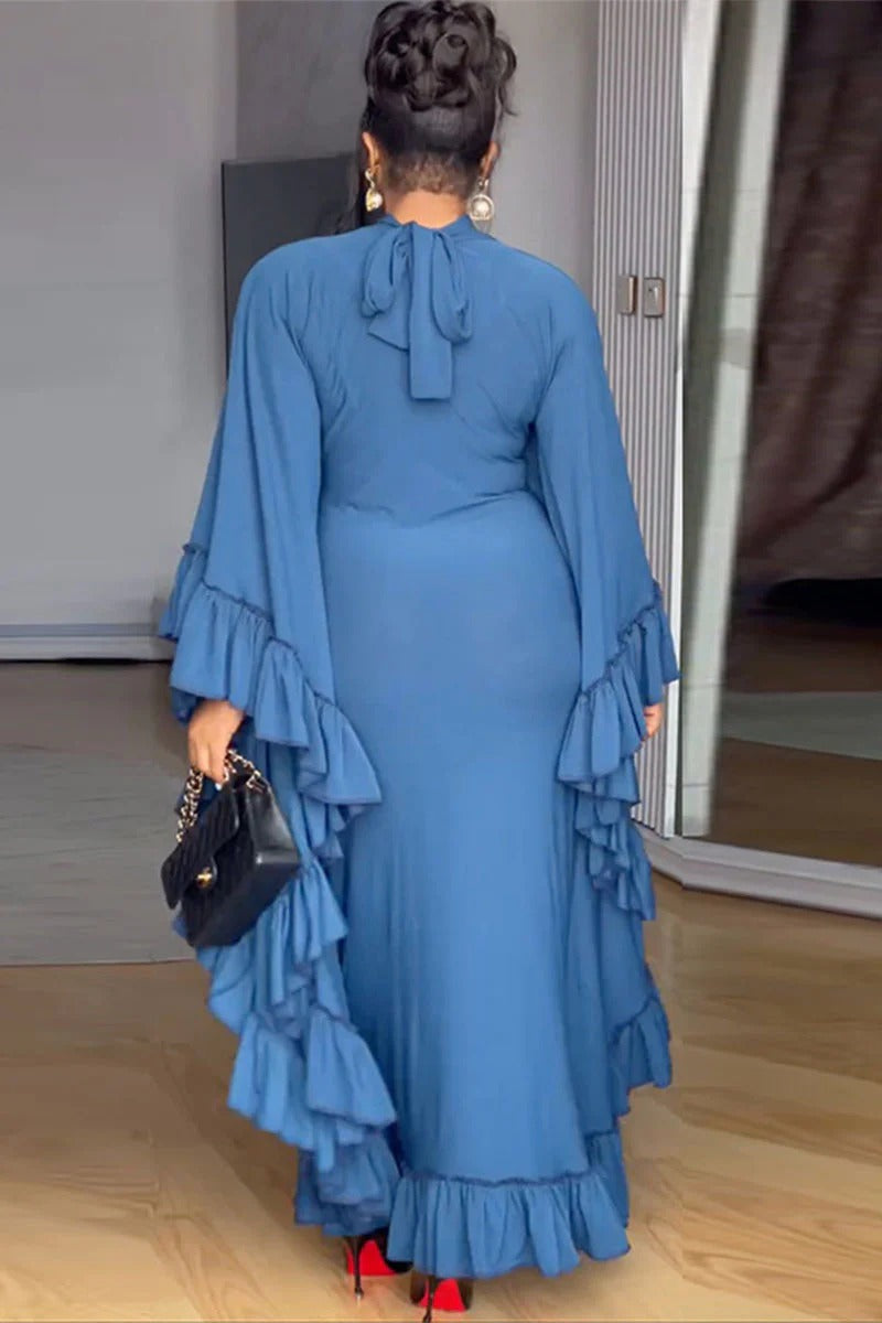 Midnight Ruffle Gown