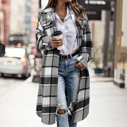 Casual plaid shirt jacket