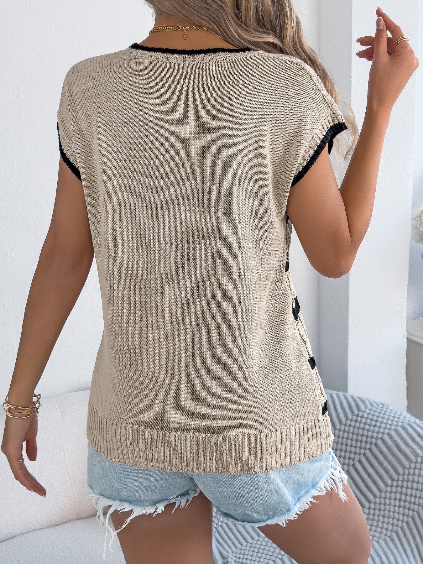 Striped Loose Knit Vacation Top