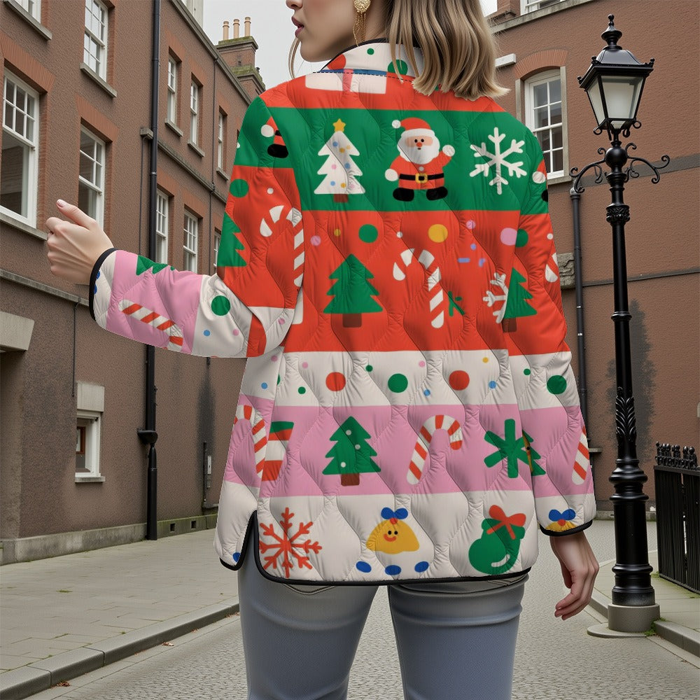 Retro Christmas themed 3D warm cotton jacket