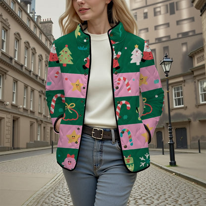 Retro Christmas themed 3D warm cotton jacket