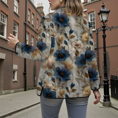 Retro all-match 3D flower cotton jacket