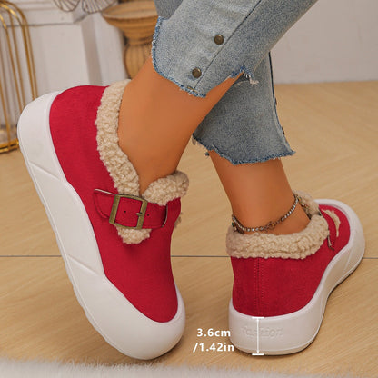 Retro lightweight fleece-lined ankle boots