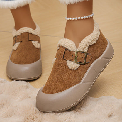 Retro lightweight fleece-lined ankle boots