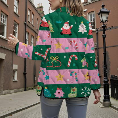 Retro Christmas themed 3D warm cotton jacket