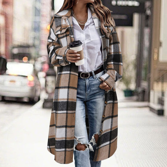 Casual plaid shirt jacket
