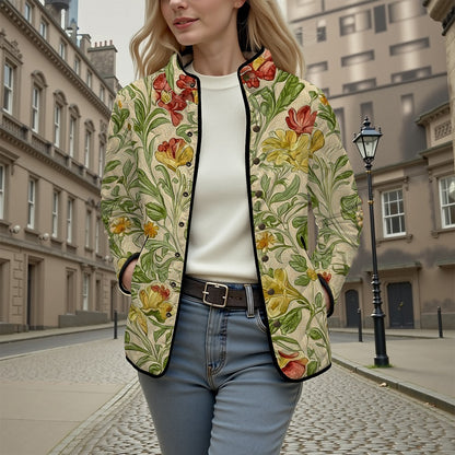 Retro all-match 3D flower cotton jacket