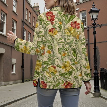 Retro all-match 3D flower cotton jacket