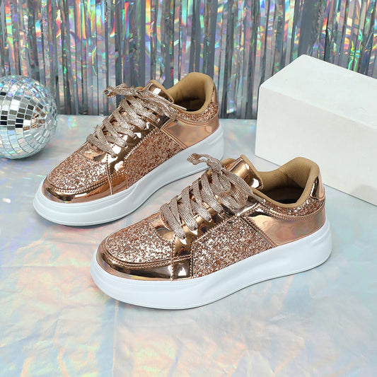 Lace-up Casual Sparkly Sneakers
