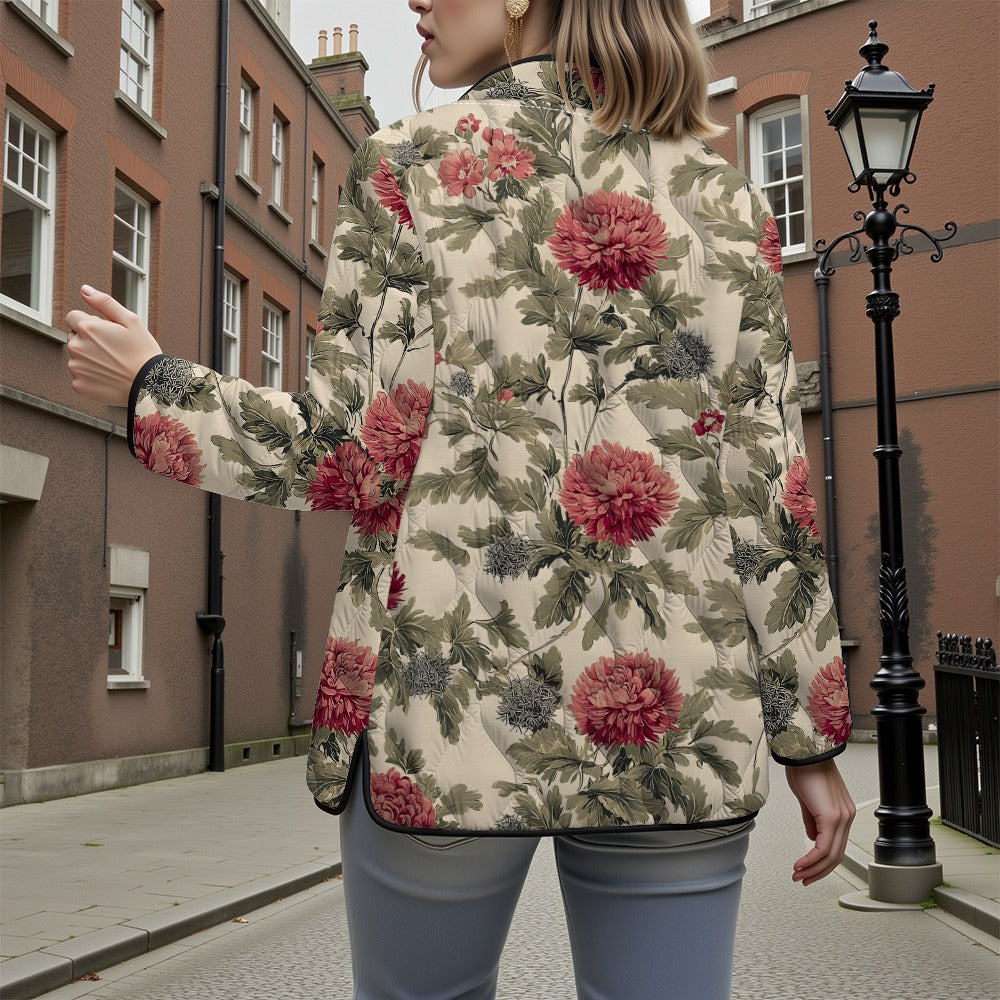 Retro all-match 3D flower cotton jacket