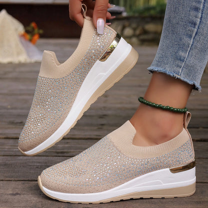 Light Luxury Shiny Slip-On Airy Casual Shoes