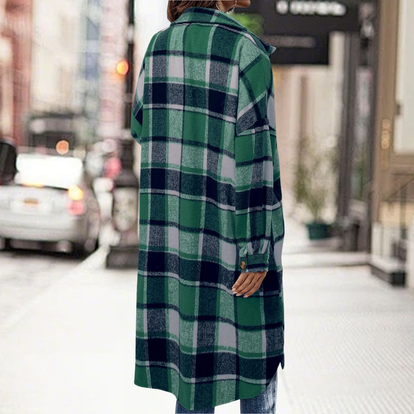 Casual plaid shirt jacket