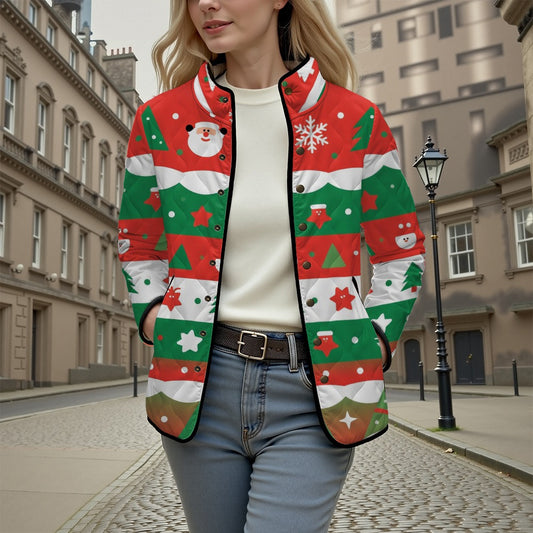 Retro Christmas themed 3D warm cotton jacket