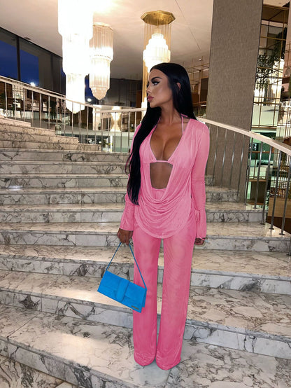 Bikini mesh sexy three piece set