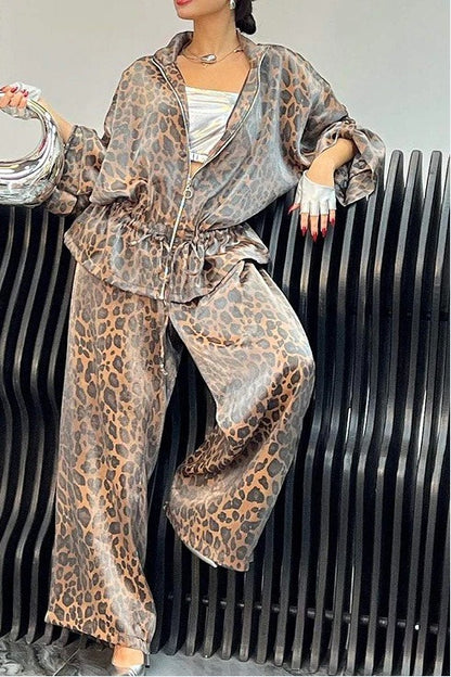 Lapel drawstring waist casual suit