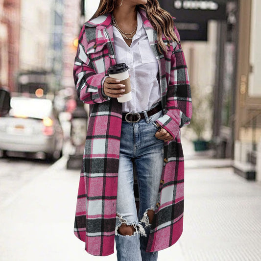 Casual plaid shirt jacket