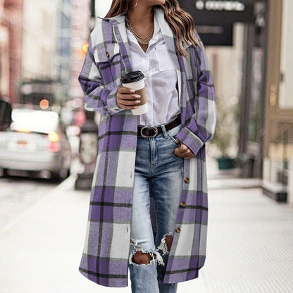 Casual plaid shirt jacket