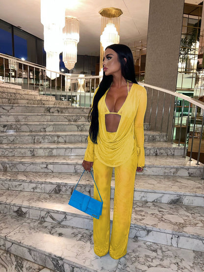 Bikini mesh sexy three piece set