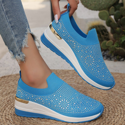 Light Luxury Shiny Slip-On Airy Casual Shoes