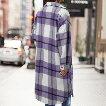Casual plaid shirt jacket