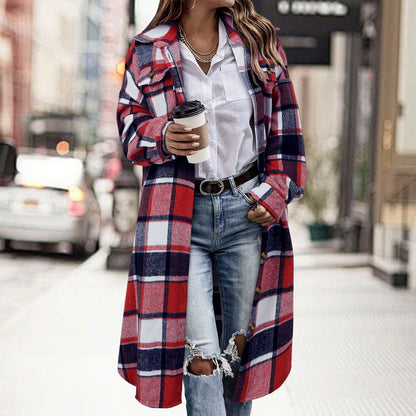 Casual plaid shirt jacket