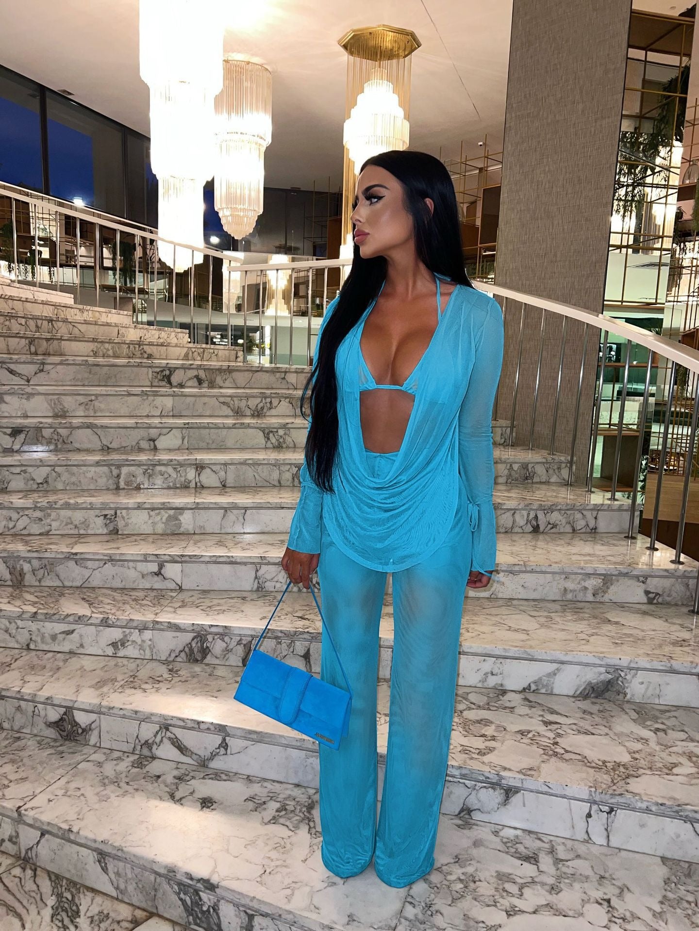 Bikini mesh sexy three piece set