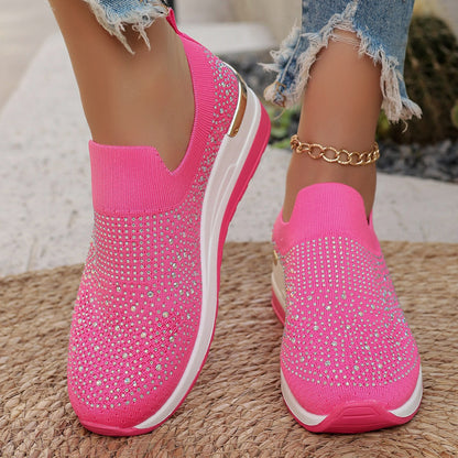 Light Luxury Shiny Slip-On Airy Casual Shoes