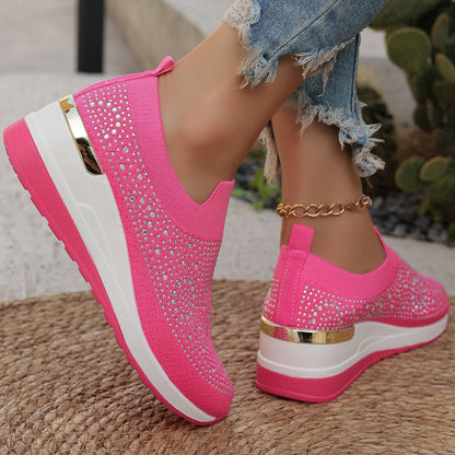 Light Luxury Shiny Slip-On Airy Casual Shoes